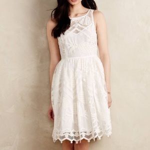 White Anthropologie pineapple dress by Maeve